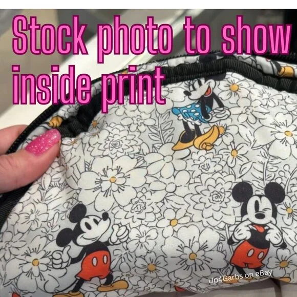 Vera Bradley Mickey Mouse Sling Backpack Quilted Black Disney Minnie Springs 3 - Picture 6 of 7